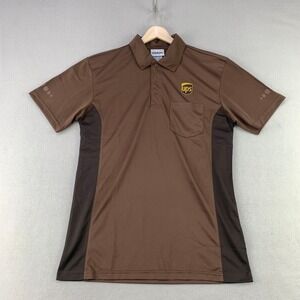 UPS Employee Polo Shirt Mens Small Brown Work Uniform Short Sleeve WearGuard